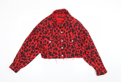 Miss Toxic Womens Red Animal Print  Jacket  Size 8