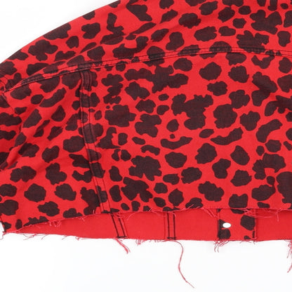 Miss Toxic Womens Red Animal Print  Jacket  Size 8