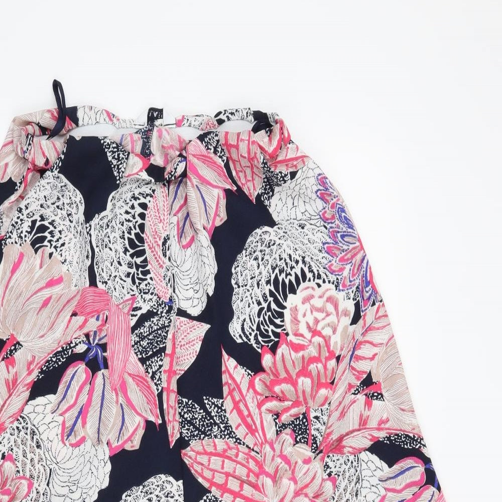 Marks and Spencer Womens Blue Floral  A-Line Skirt Size 10