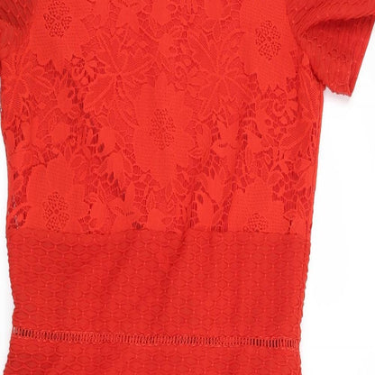 Miss Selfridge Womens Red Floral  Shift  Size 10