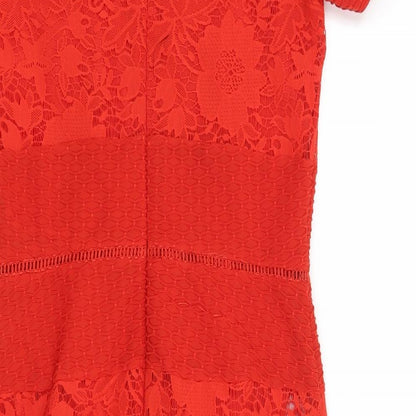 Miss Selfridge Womens Red Floral  Shift  Size 10