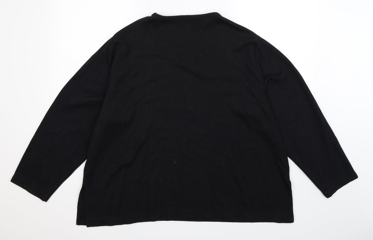 ELVI Womens Black   Pullover Sweatshirt Size M  - Oversized