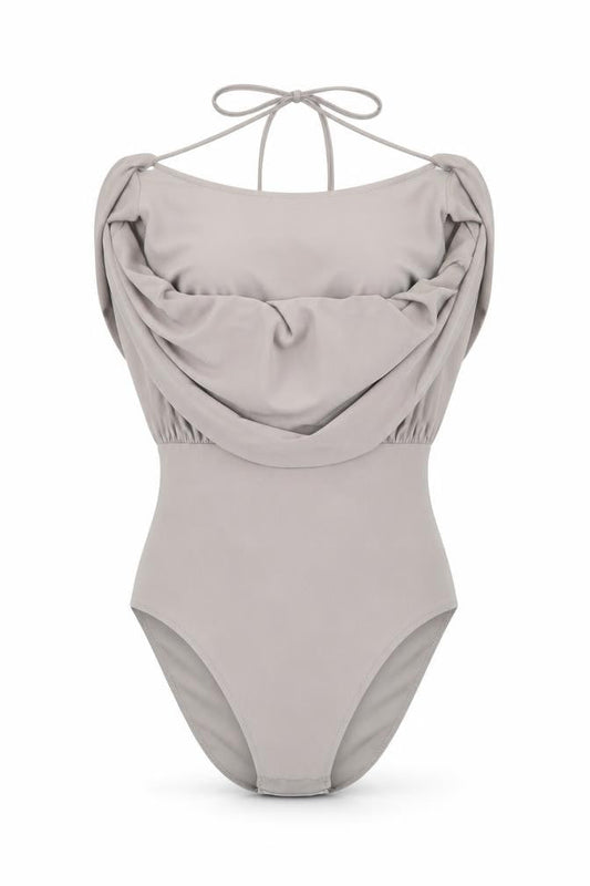 Womens UK Size 8 Love One-Piece Grey Bodysuit