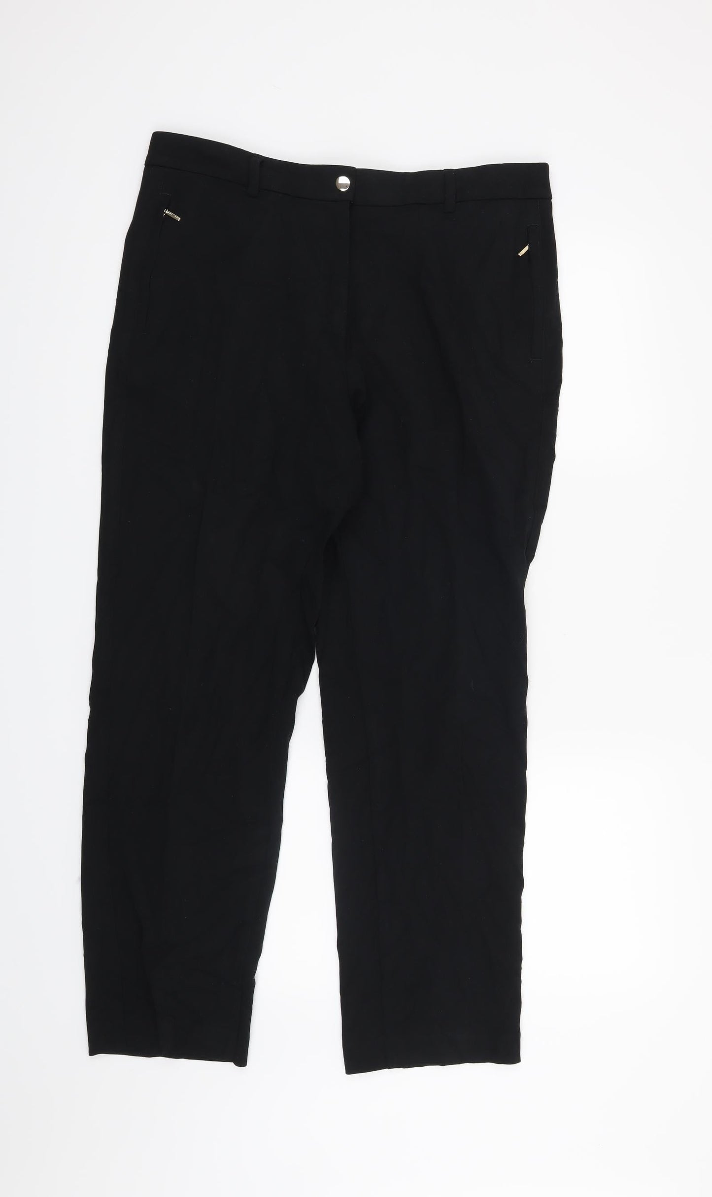 M&S Womens Black   Trousers  Size 14 L27 in