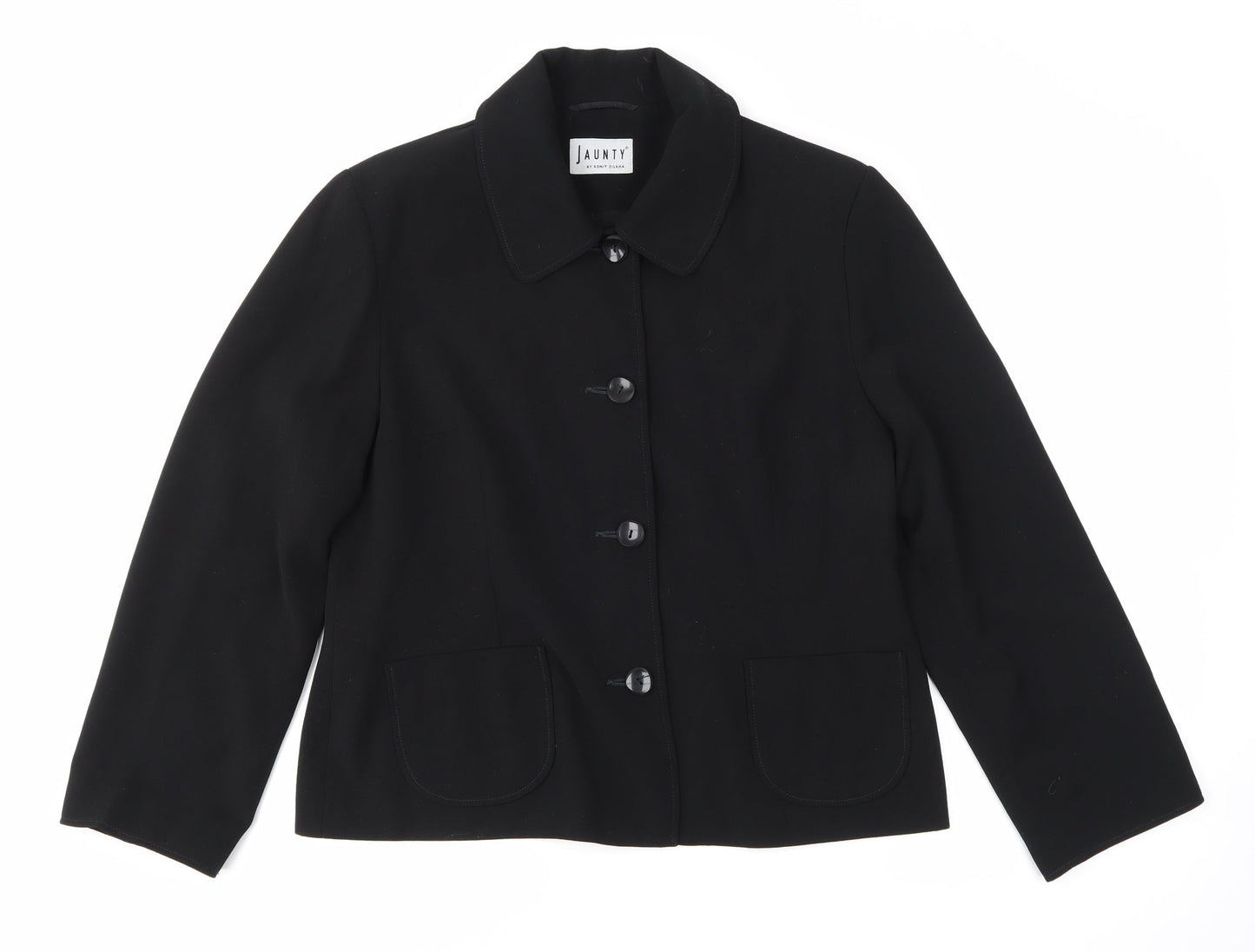 Jaunty Womens Black  Rayon Jacket  Size 16