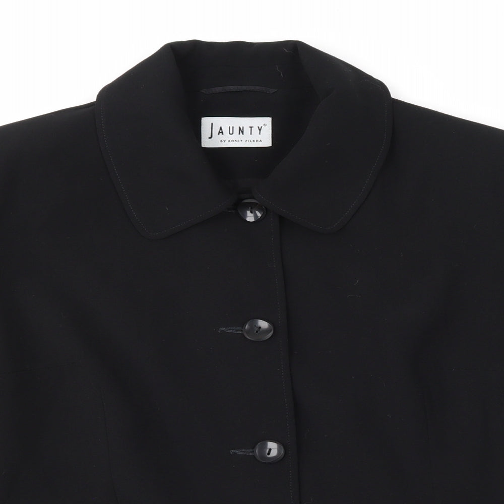 Jaunty Womens Black  Rayon Jacket  Size 16