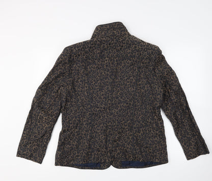 Gary Weber Womens Brown Animal Print  Jacket  Size 18