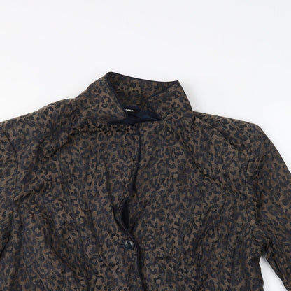 Gary Weber Womens Brown Animal Print  Jacket  Size 18