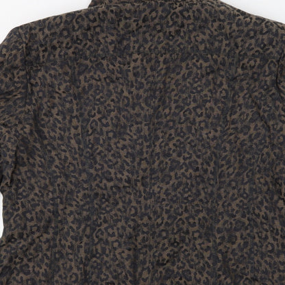 Gary Weber Womens Brown Animal Print  Jacket  Size 18