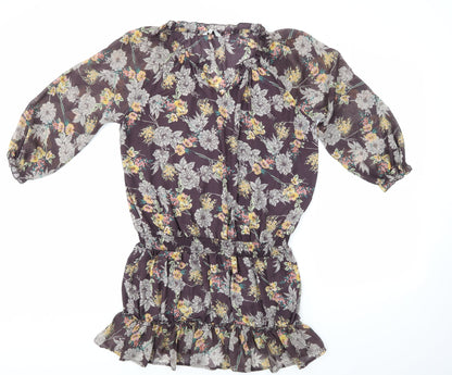 Peacocks Womens Blue Floral  Sheath  Size 16