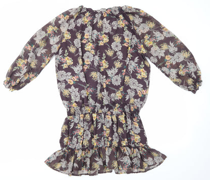 Peacocks Womens Blue Floral  Sheath  Size 16