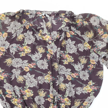 Peacocks Womens Blue Floral  Sheath  Size 16