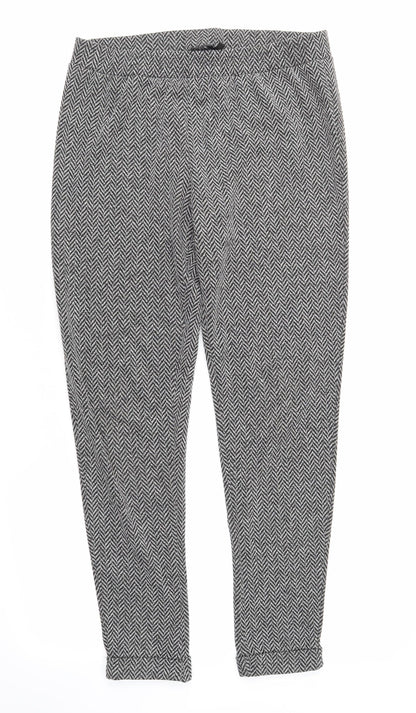 WAREHOSUE Womens Grey Geometric  Trousers  Size 10 L29 in