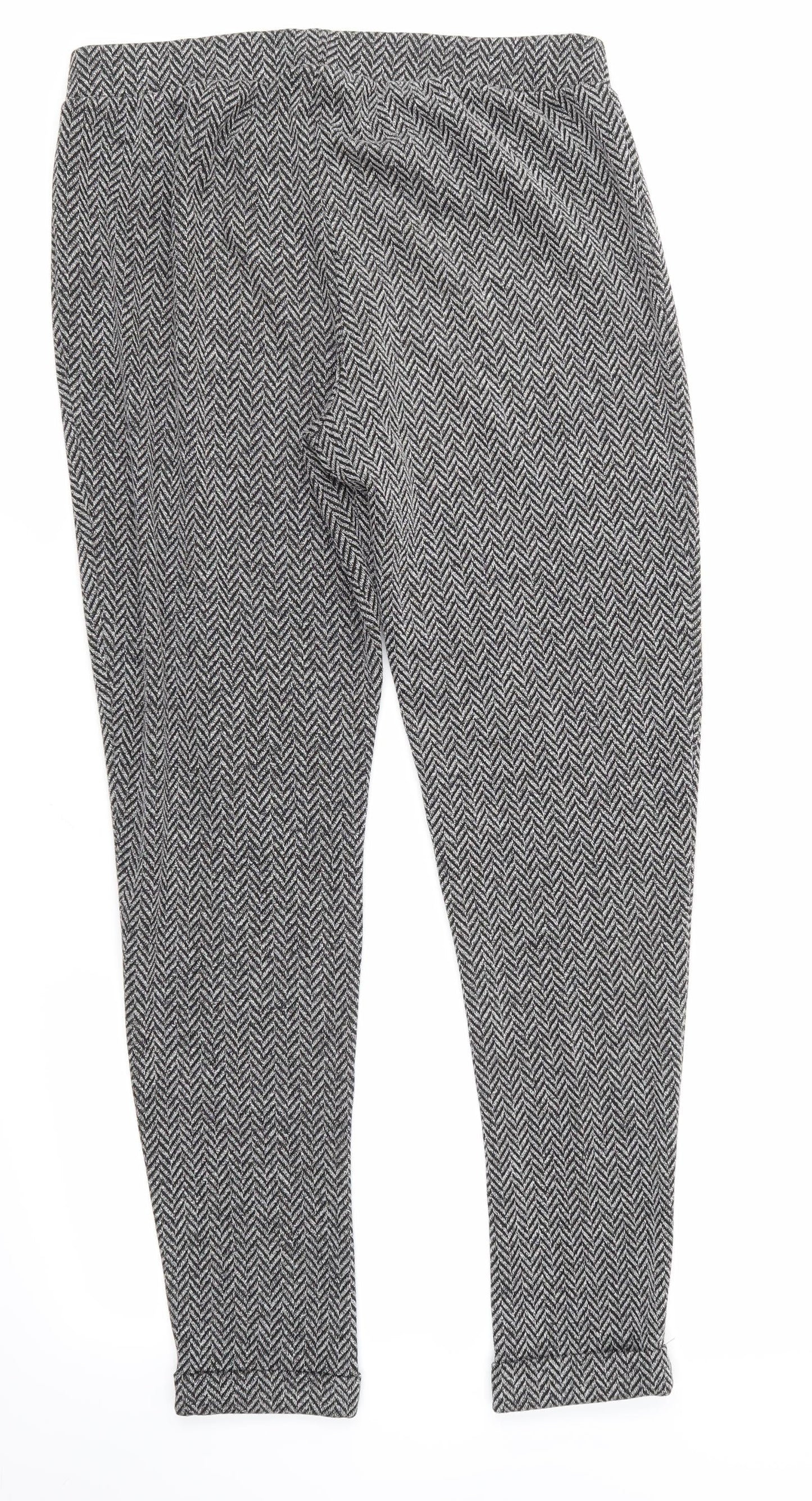 WAREHOSUE Womens Grey Geometric  Trousers  Size 10 L29 in