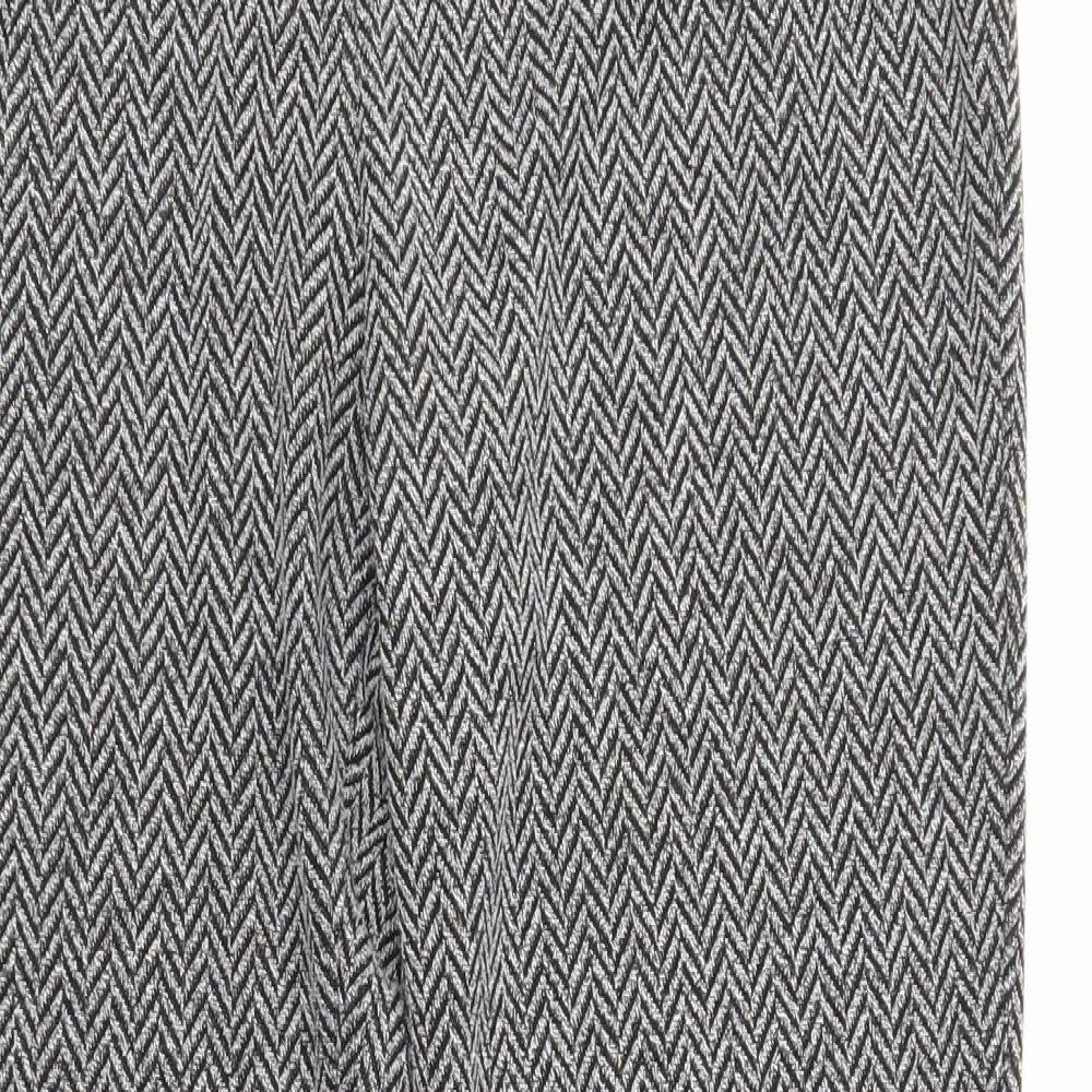 WAREHOSUE Womens Grey Geometric  Trousers  Size 10 L29 in
