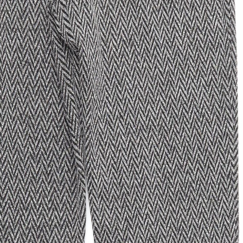 WAREHOSUE Womens Grey Geometric  Trousers  Size 10 L29 in