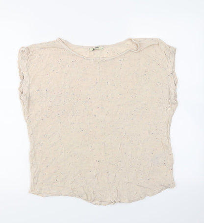 Womens UK Size M Oasis Ivory Jersey Blouse