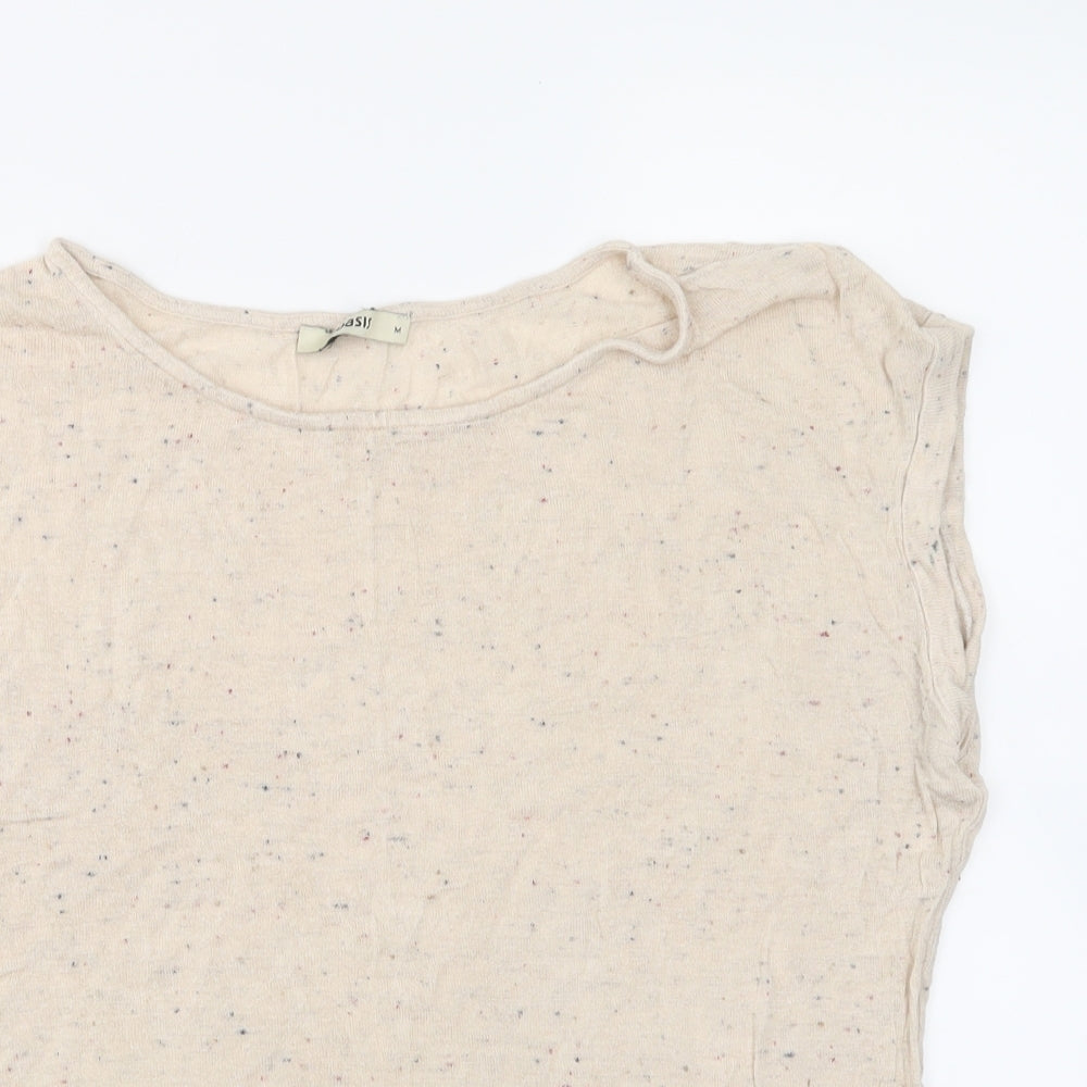 Womens UK Size M Oasis Ivory Jersey Blouse