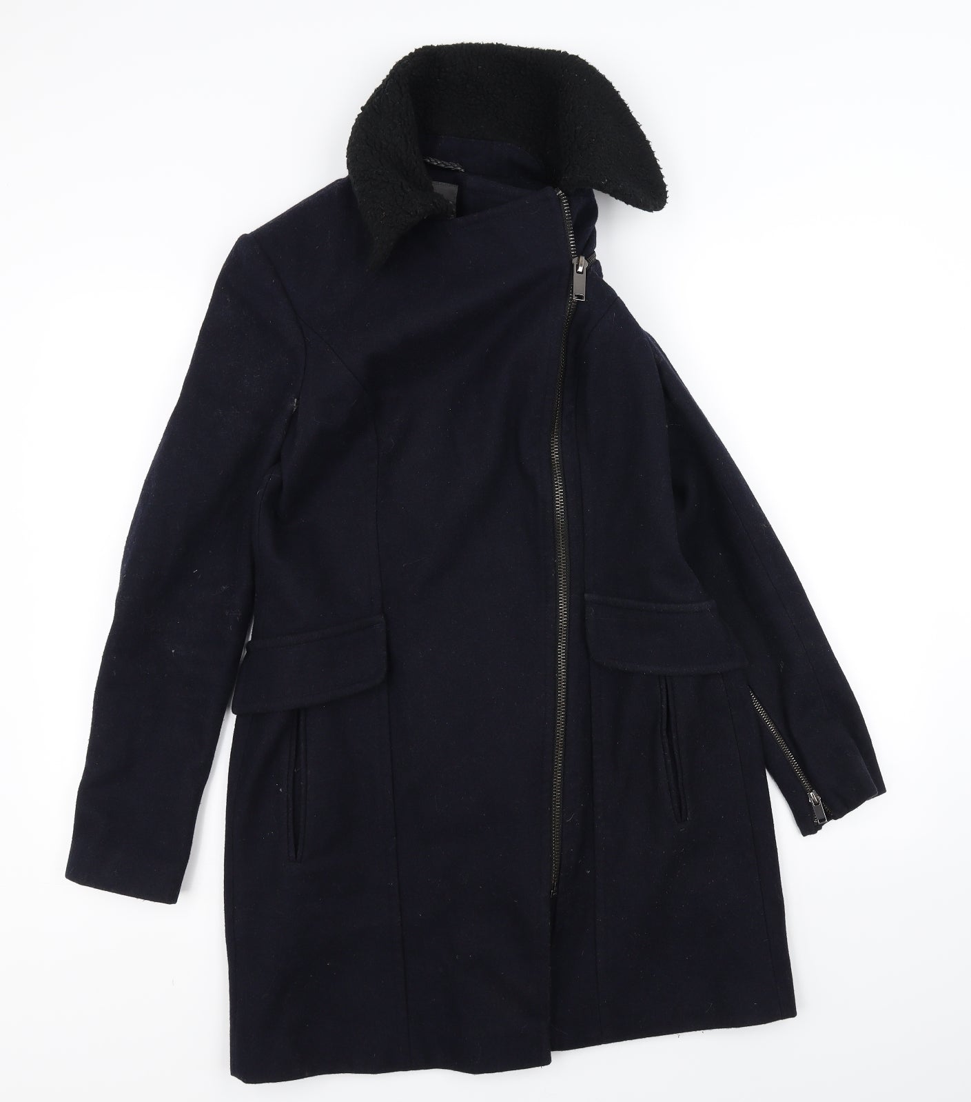 Womens UK Size 10 NEXT Blue Overcoat
