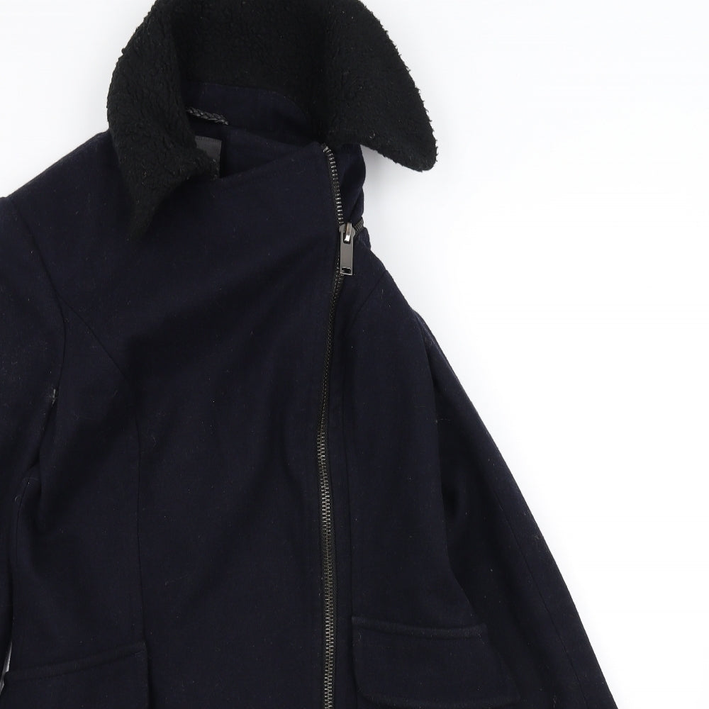Womens UK Size 10 NEXT Blue Overcoat