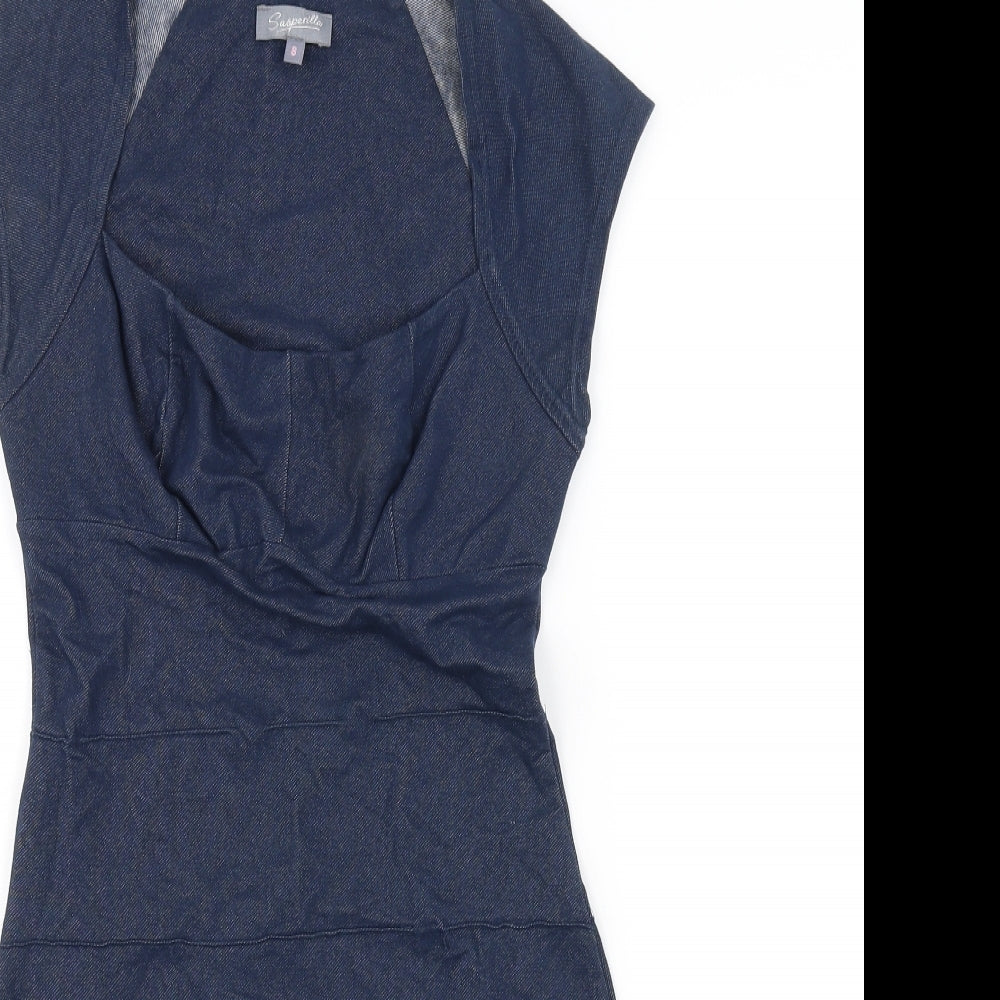 Sasperilla Womens Blue   Pencil Dress  Size 8