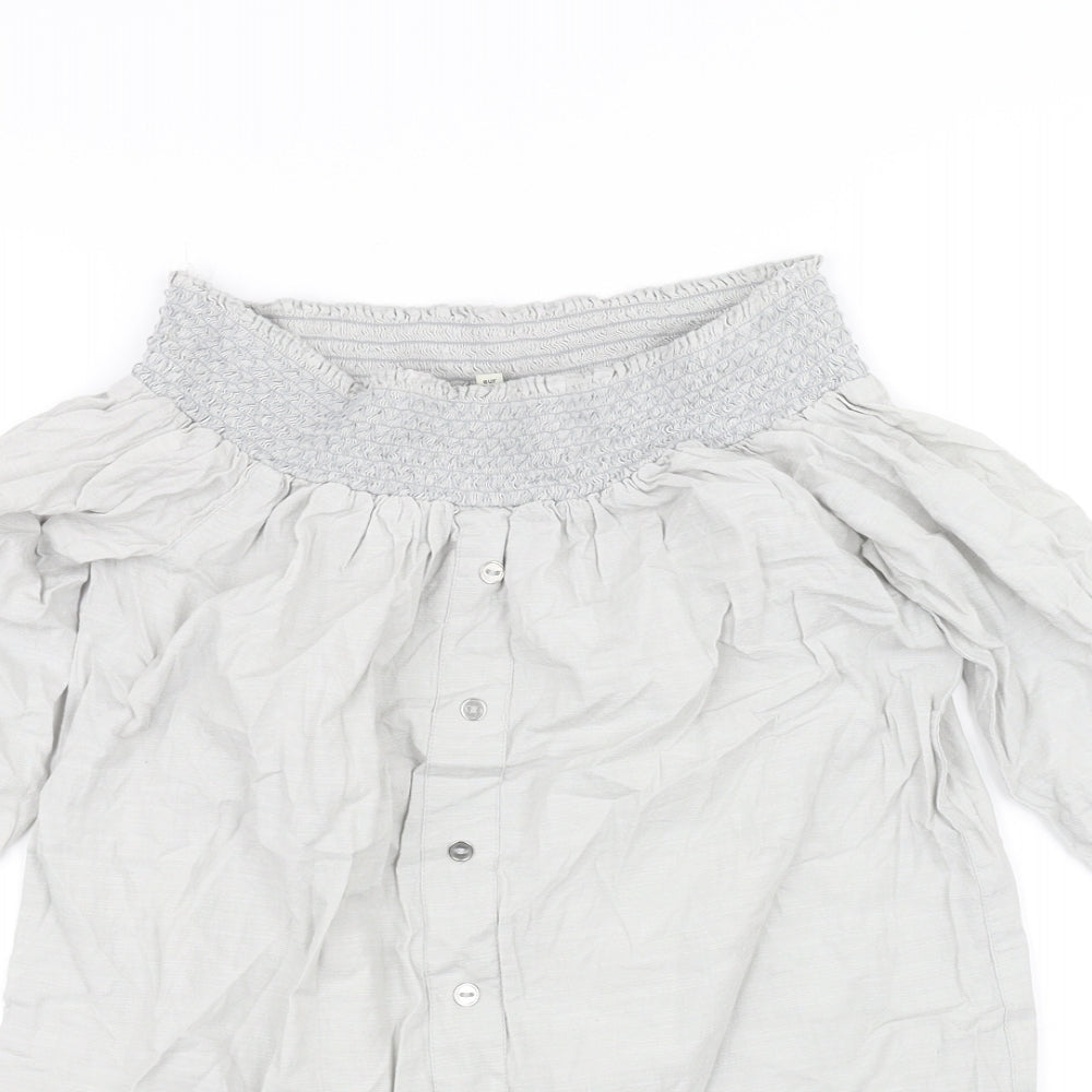 Womens UK Size 8 River Island Grey Basic T-Shirt