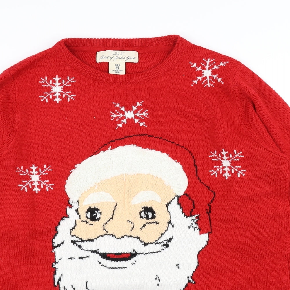 L.O.G.G Mens Red   Pullover Jumper Size M