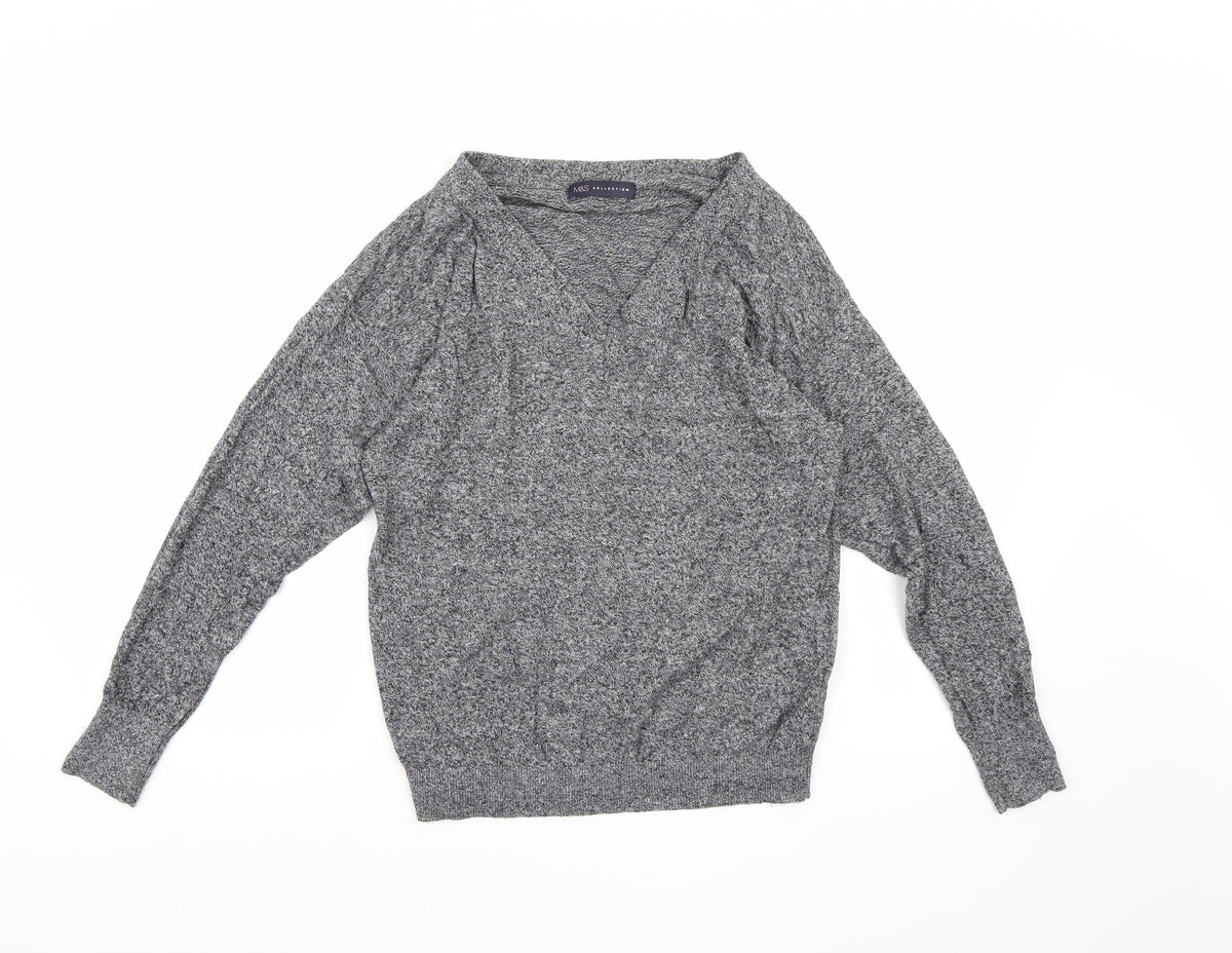 Marks & Spencer Womens Grey  Knit Pullover Jumper Size 8