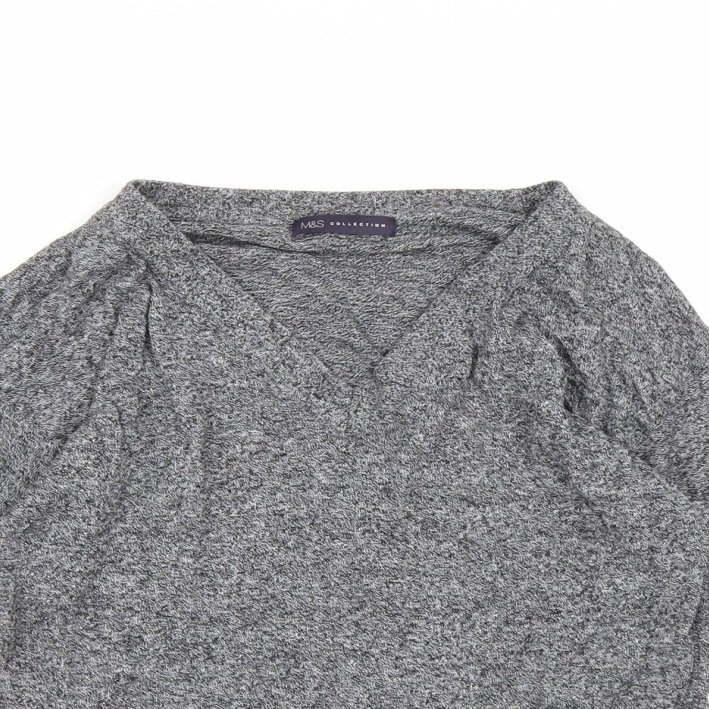Marks & Spencer Womens Grey  Knit Pullover Jumper Size 8