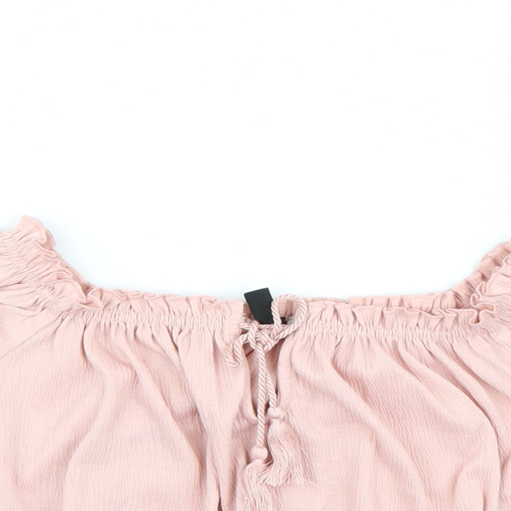 Womens UK Size S Divided by H&M Pink Cropped Tank