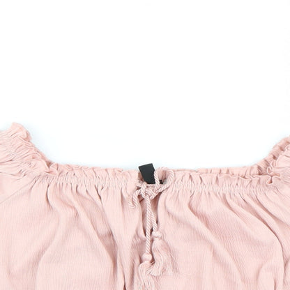Womens UK Size S Divided by H&M Pink Cropped Tank