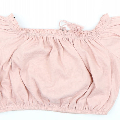 Womens UK Size S Divided by H&M Pink Cropped Tank