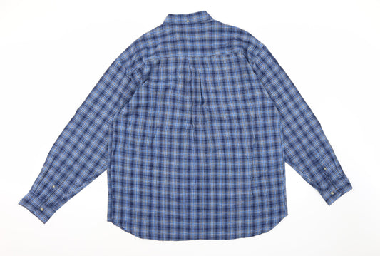 AN:X Mens Blue Check   Button-Up Size XL