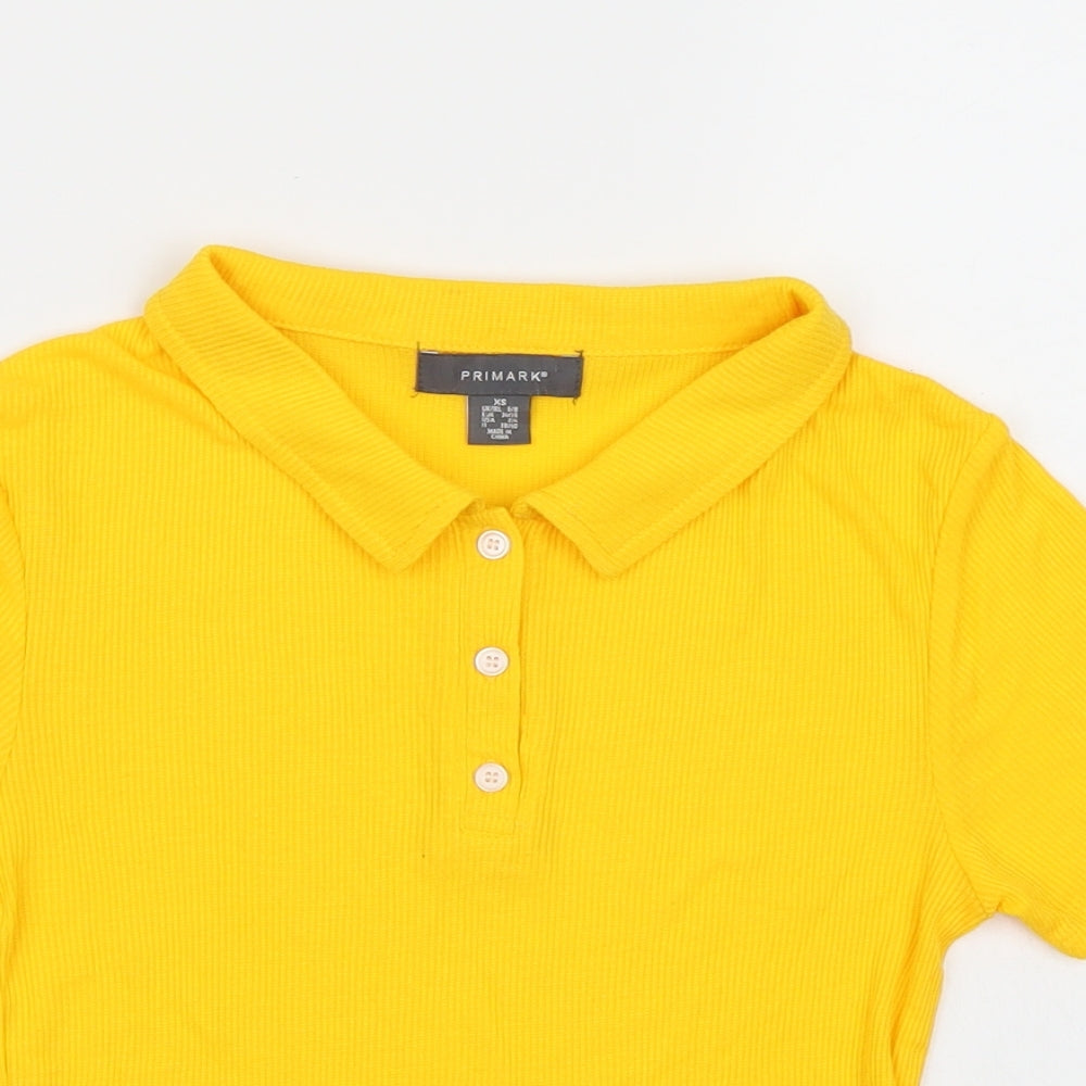 Primark Womens Yellow   Basic Polo Size XS