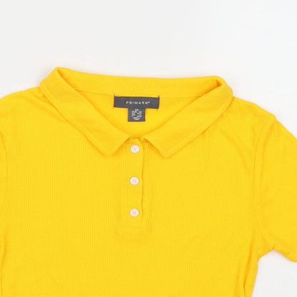 Primark Womens Yellow   Basic Polo Size XS