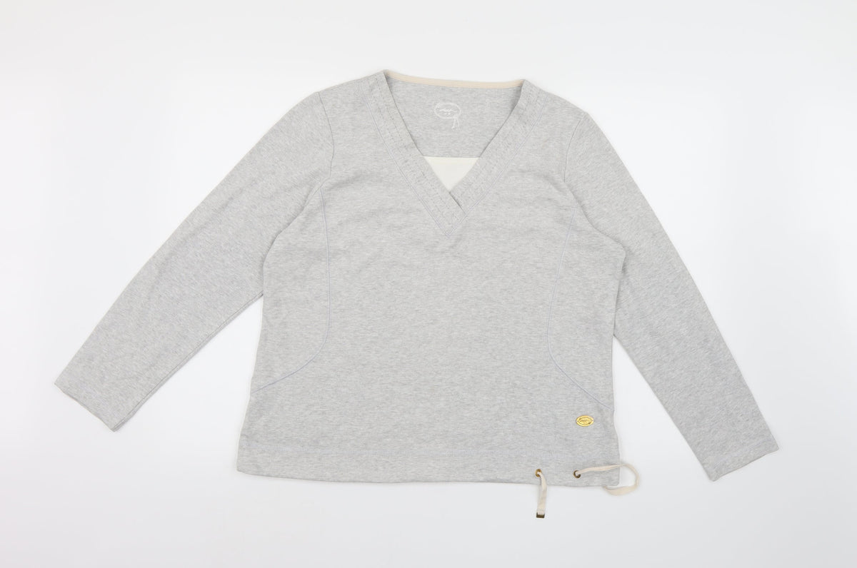 Womens Grey  Jersey Pullover Sweatshirt Size 16
