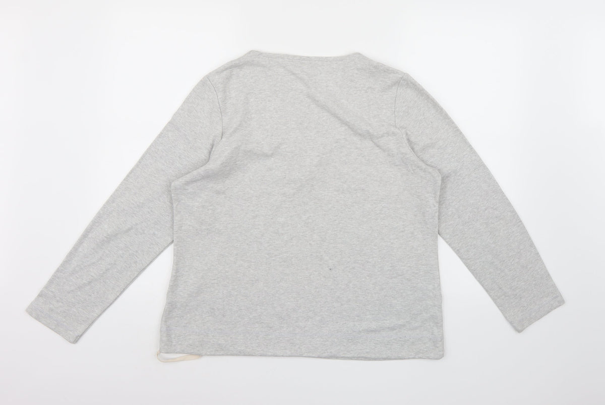 Womens Grey  Jersey Pullover Sweatshirt Size 16
