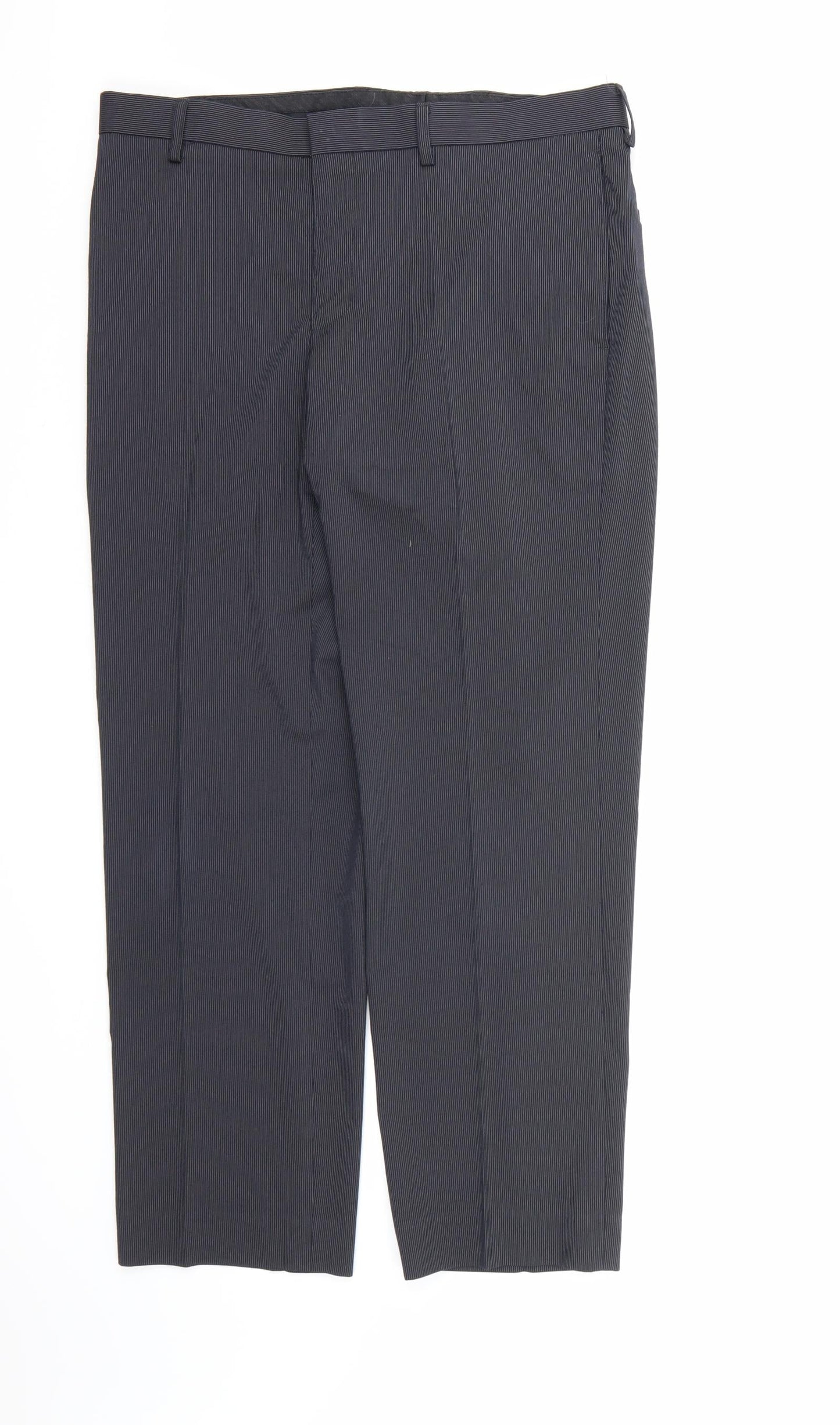 Marks and Spencer Mens Blue Striped Rayon Dress Pants Trousers  L29 in