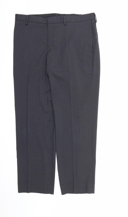 Marks and Spencer Mens Blue Striped Rayon Dress Pants Trousers  L29 in