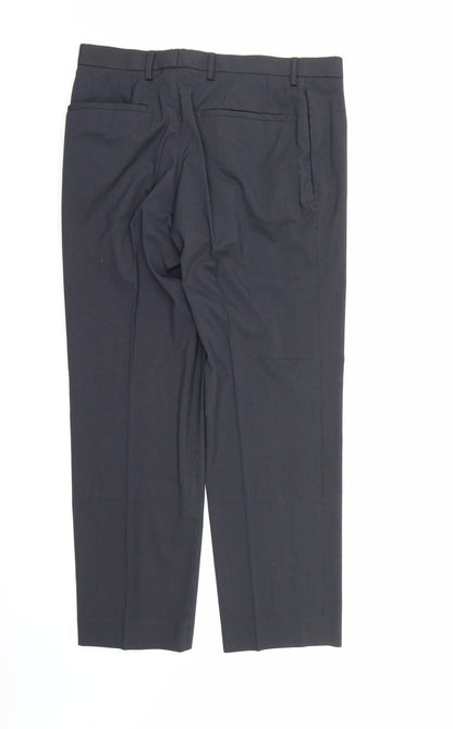 Marks and Spencer Mens Blue Striped Rayon Dress Pants Trousers  L29 in