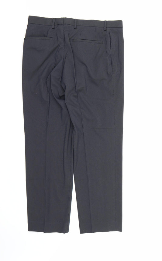 Marks and Spencer Mens Blue Striped Rayon Dress Pants Trousers  L29 in
