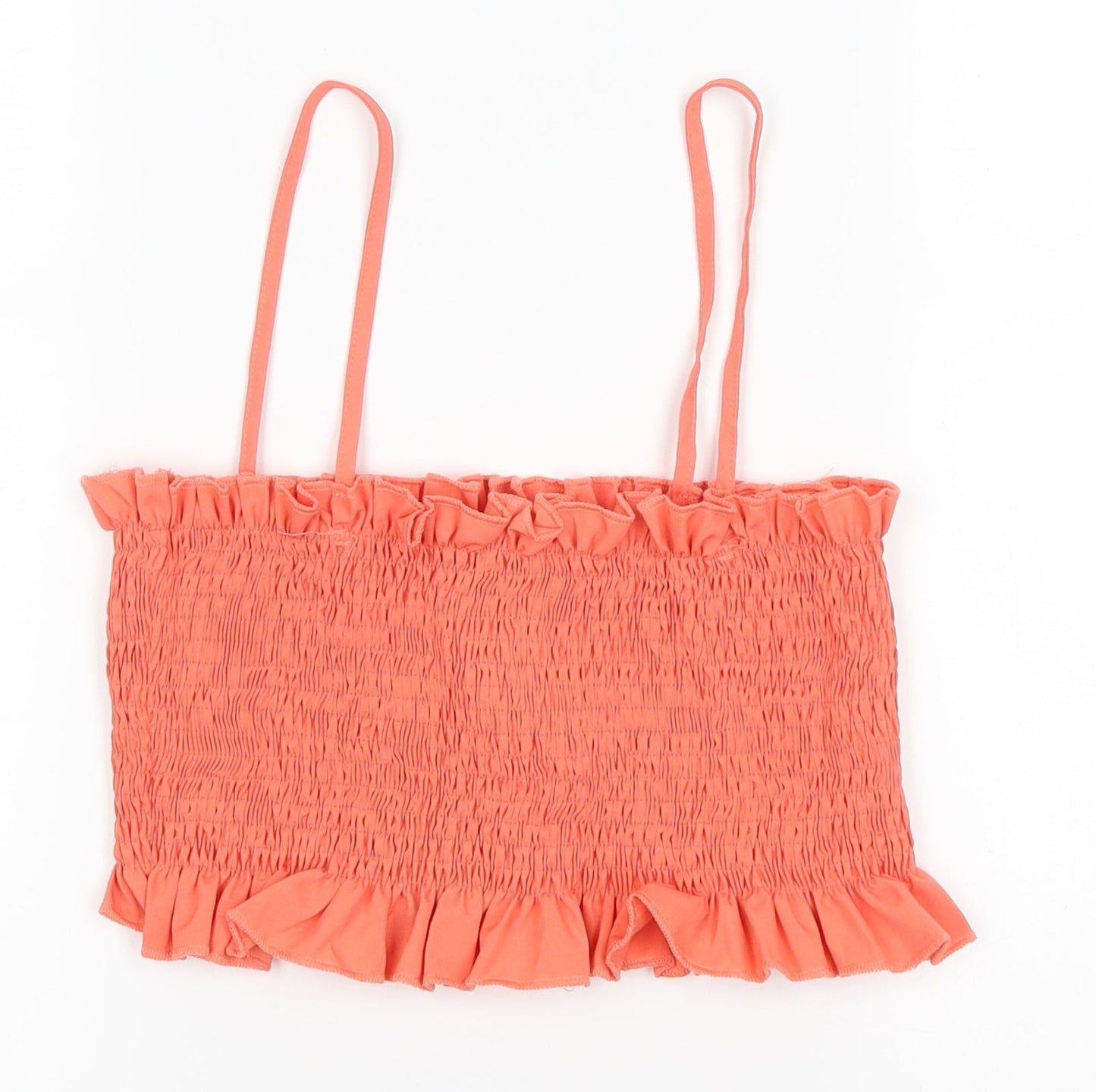 Womens UK Size 10 Boohoo Orange Cropped Tank