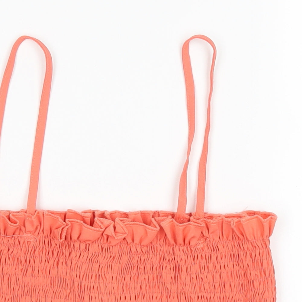 Womens UK Size 10 Boohoo Orange Cropped Tank