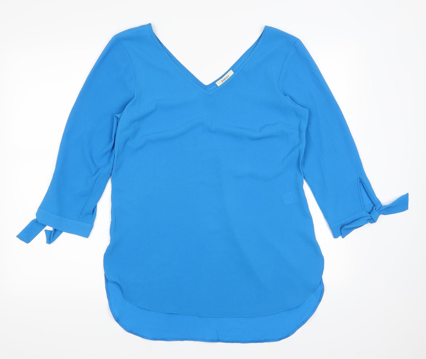 Womens UK Size 10 Papaya Blue Basic Blouse