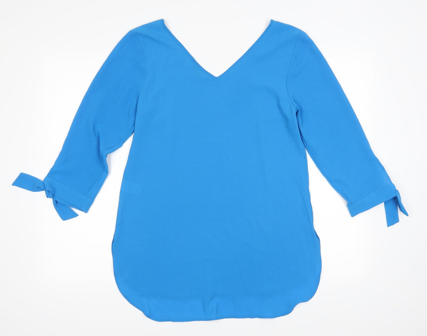 Womens UK Size 10 Papaya Blue Basic Blouse