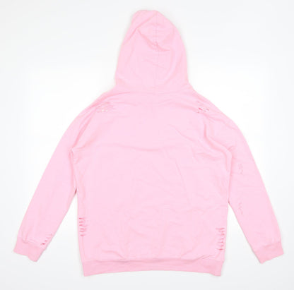 Select Womens Pink   Pullover Hoodie Size 10  - Distressed