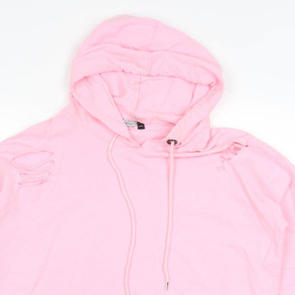Select Womens Pink   Pullover Hoodie Size 10  - Distressed