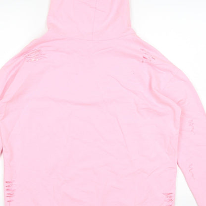 Select Womens Pink   Pullover Hoodie Size 10  - Distressed