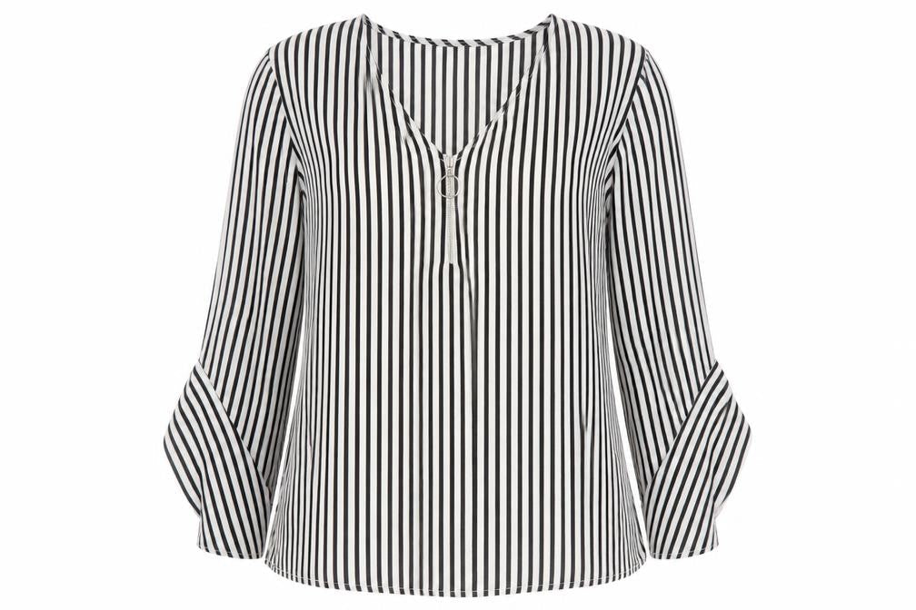 Womens UK Size 10 Papaya Black Basic Blouse