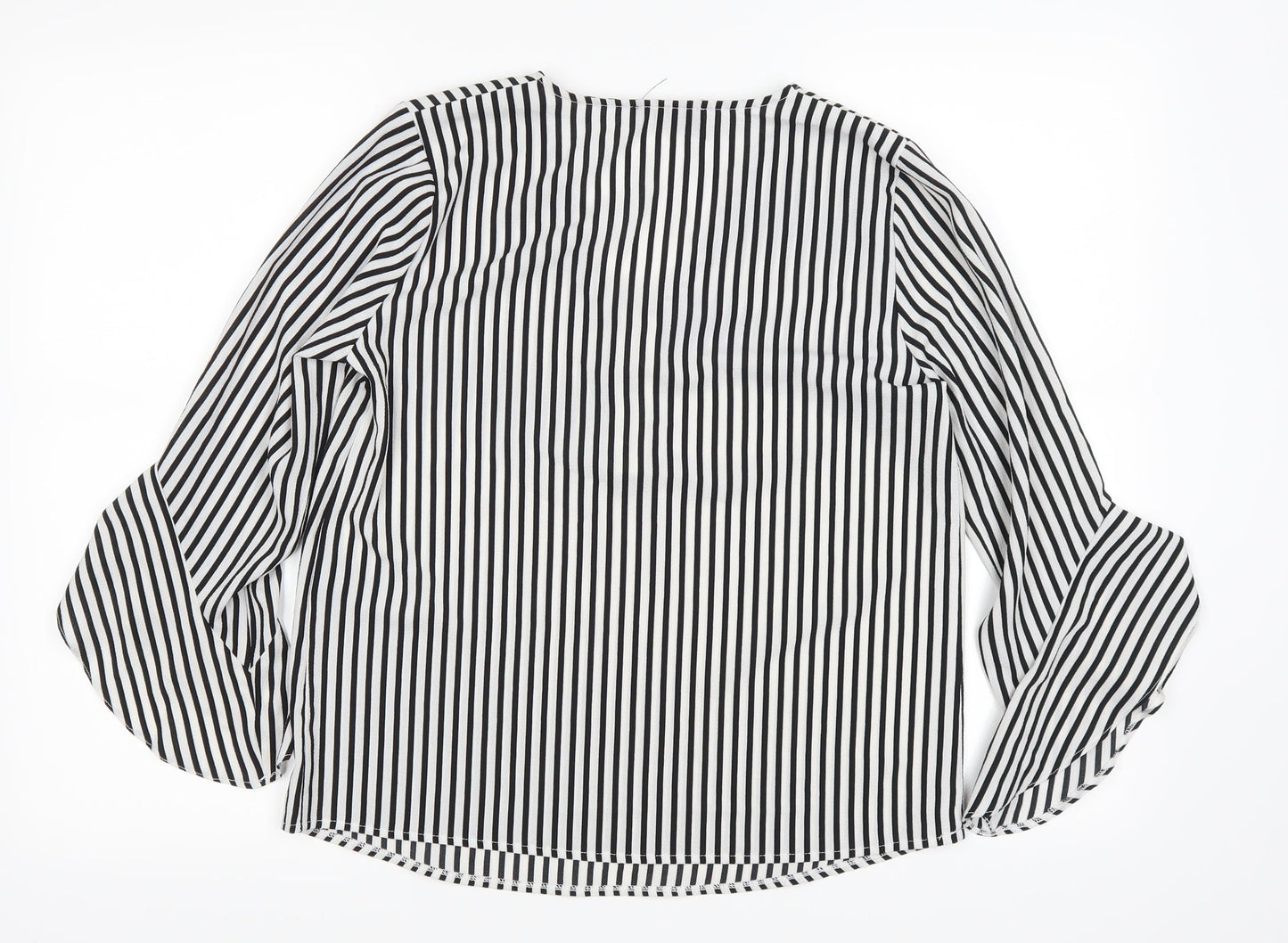 Papaya Womens Black Striped  Basic Blouse Size 10